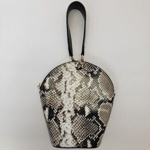 Cabi Womens Snakeskin Pattern Small Wrist Bag Purse